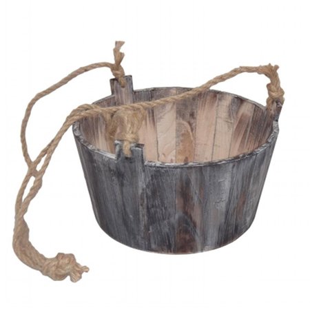 CHEUNGS Cheung&apos;s Round Wooden planter with Rope Handle FP-3693